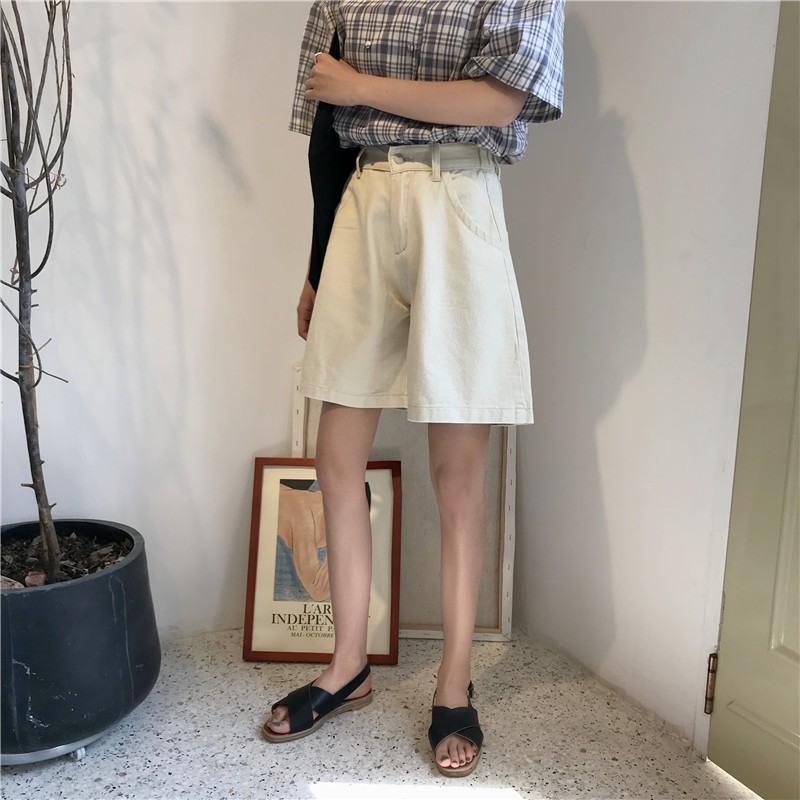 [Size S]Quần shorts jeans nữ lưng cao Quảng Châu QLJ57