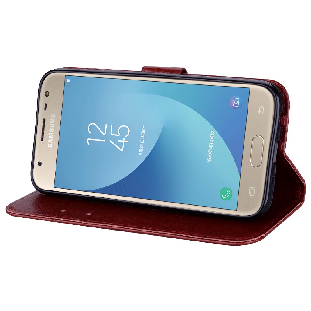 Bao đựng kiểu gập in nổi hình hoa 3D cho Samsung Galaxy J3/J5/J7 Pro 2017 | BigBuy360 - bigbuy360.vn