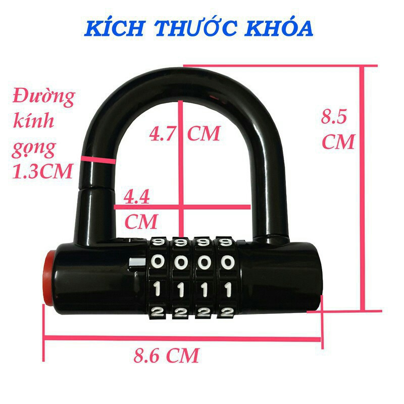 Ổ Khóa 4 Số Cao Cấp Không Dạ Quang Hàng Chính Hãng Đức