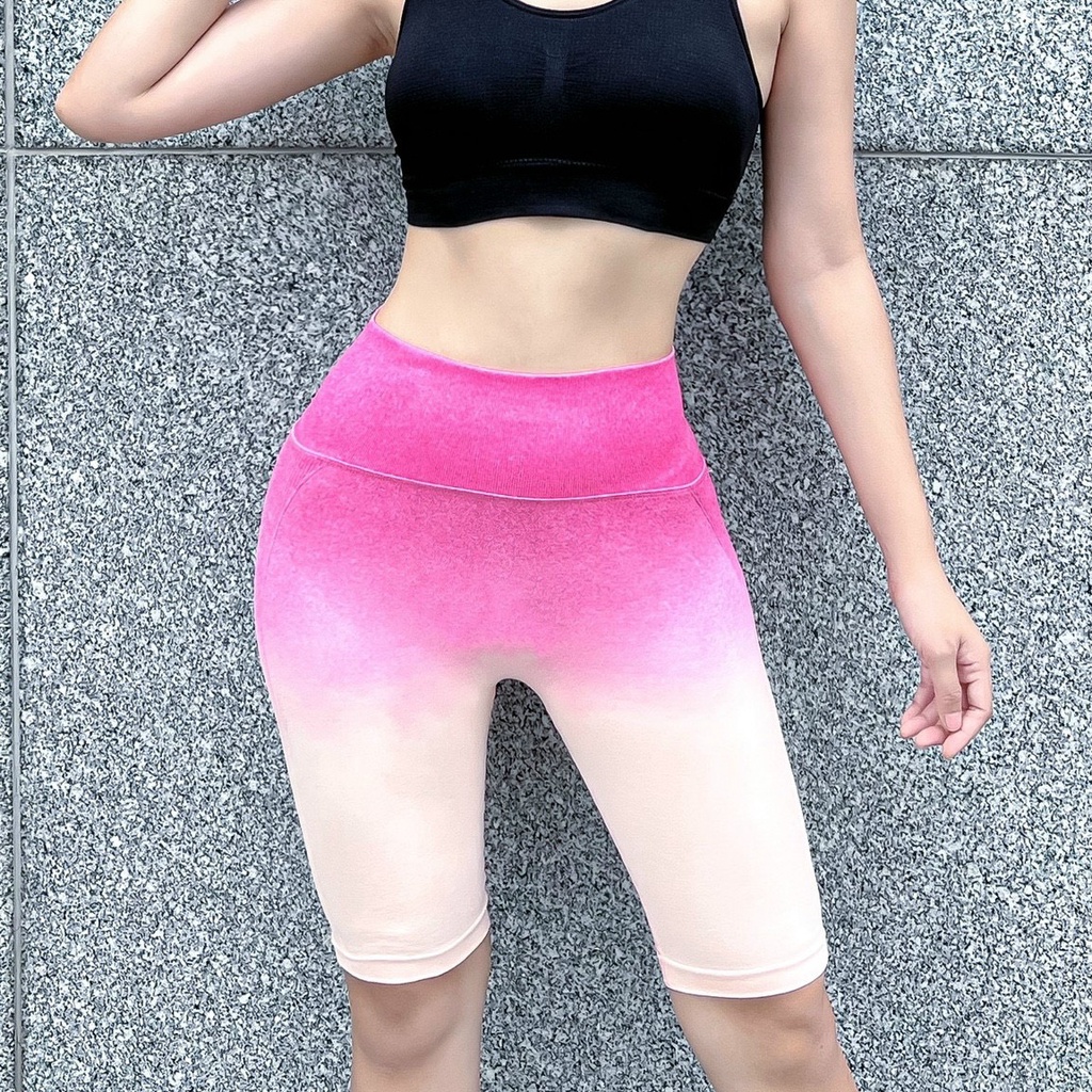 Quần Ngố Thể Thao QC Chun Mông Đủ Màu, Quần Lửng Tập Gym Yoga Cạp Cao Nhún Nâng Mông [Ảnh Chụp Thật] - OQ074