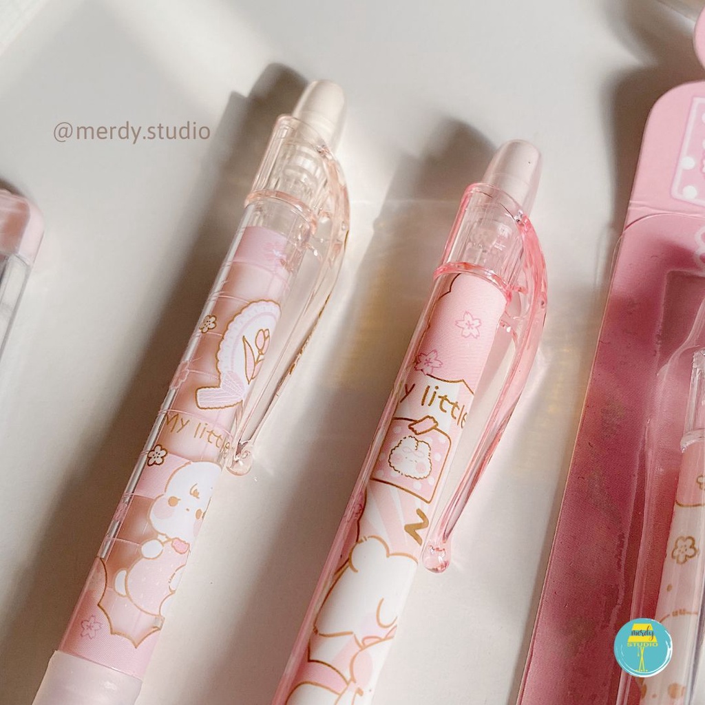 Bút chì bấm ngòi 0.5mm Inmorning Bunny &amp; Sakura kèm hộp ngòi