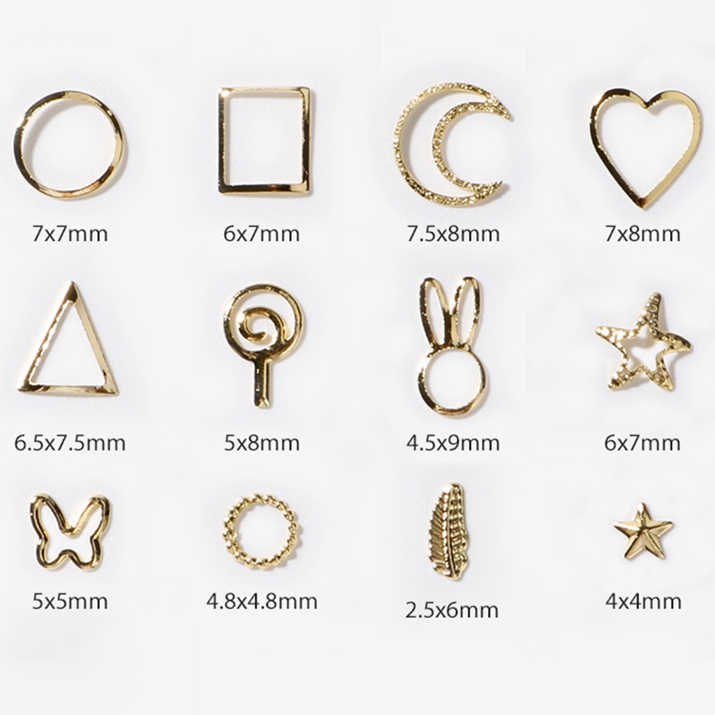 Set 100 Đinh Tán Kim Loại Tạo Hiệu Ứng 3D Không Phai Màu Trang Trí Móng