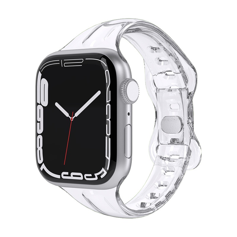 Dây Đeo Bằng Silicone Mềm Trong Suốt Cho Đồng Hồ Apple Watch 45mm 40mm 38mm 41mm 44 iWatch Series 7 / 6 / SE / 5 / 4 / 3