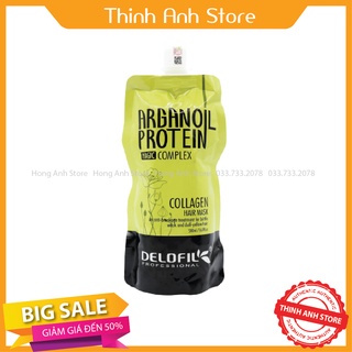 Dầu Hấp Ủ Tóc Collagen Delofil Arganoil Protein Siêu Mượt 500ml