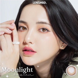 Lens kính áp tròng cận LENSMBD màu MOONLIGHT BROWN giãn nhẹ tự nhiên an toàn cho mắt nhạy cảm.
