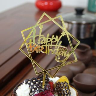 Chữ Happy Birthday cắm bánh kem sinh nhật, bánh bông lan, dụng cụ làm bánh kem