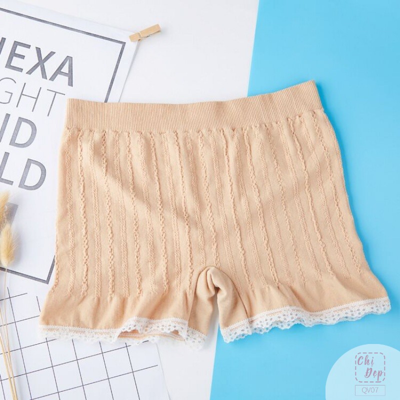 Quần Lót Nữ Cotton, Quần Mặc Trong Váy Gân Tăm Kháng Khuẩn Thoáng Mát Tôn Dáng Đính Nơ Xinh - 450