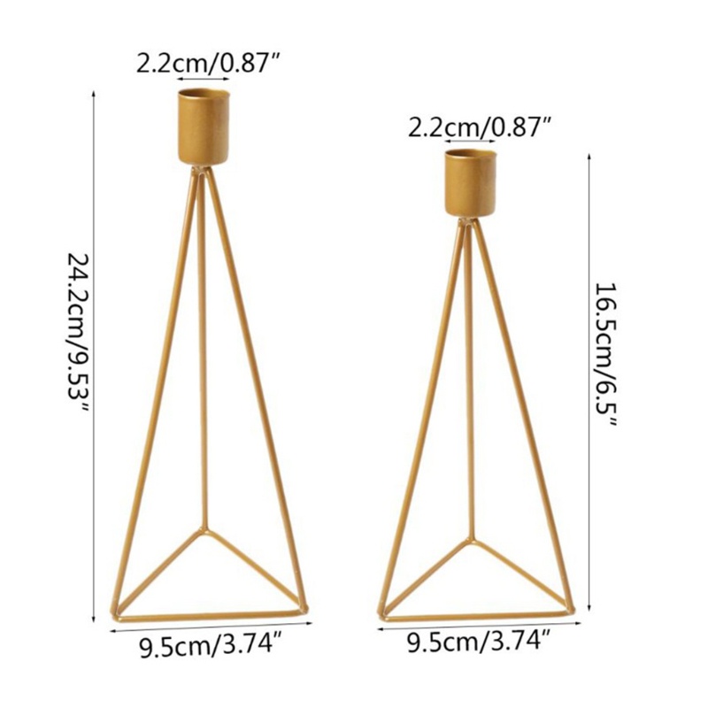 Set 2 Giá Đỡ Đèn Cầy Bằng Sắt Họa Tiết Hình Học Độc Đáo Trang Trí Tiệc Kỷ Niệm
