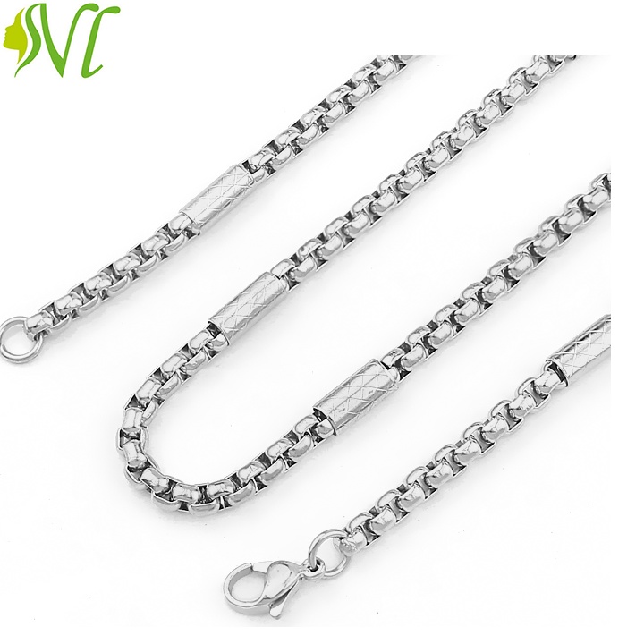 Dây chuyền nam titan ống trúc người đẹp vì lụa mạ vàng  24k  không đen dị ứng xài nước tốt