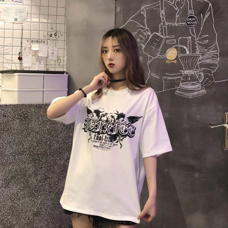 Áo Thun Ngắn Tay Form Rộng Phong Cách Hàn Quốc Dành Cho Nữ