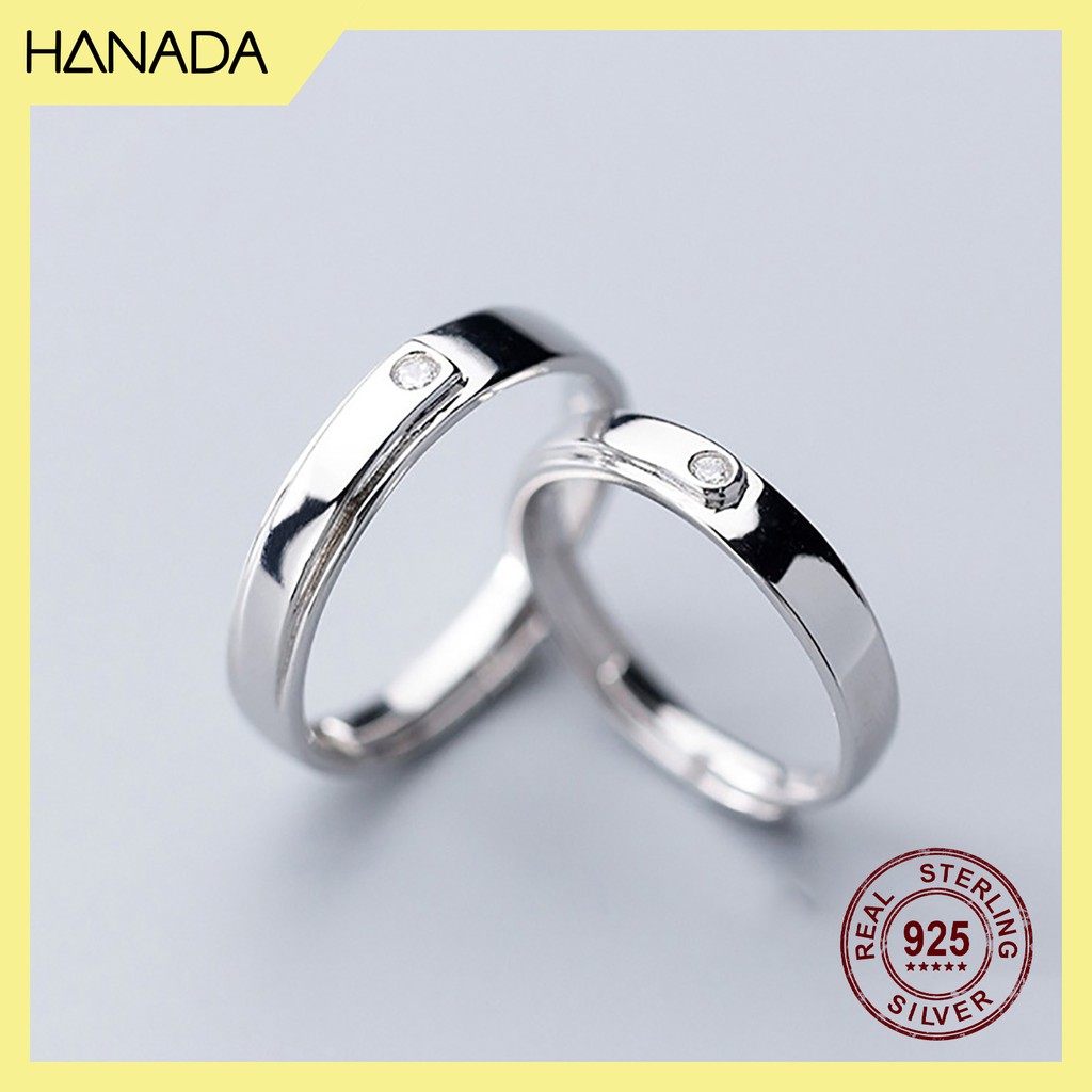 Nhẫn Cặp Bạc 925 Hanada R-1-B-0103 L16