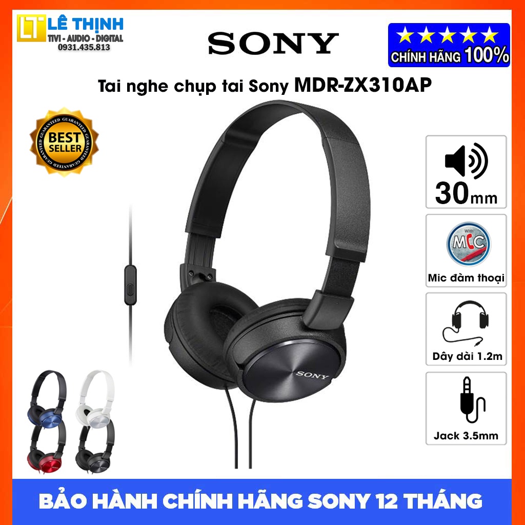 Tai nghe Sony MDR-ZX310AP | Hãng phân phối | Bảo hành chính hãng 12 tháng toàn quốc