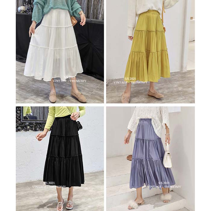 Chân váy chữ A dài midi Vintage Style Korea - Trumomy Women’s Skirts | BigBuy360 - bigbuy360.vn