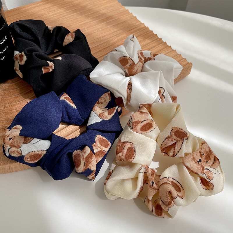 Scrunchies cột tóc vải gấu nâu hàn quốc xinh xắn S17