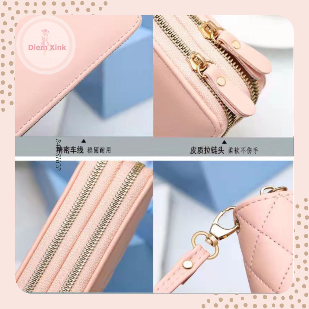 Ví Cầm Tay Nữ Ví Dài Hai Khóa Nhiều Ngăn Da Mềm Mịn - Diễm Store- T 59