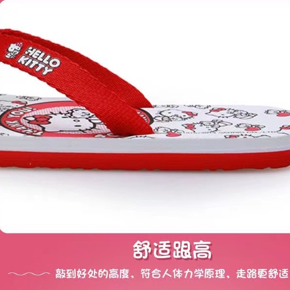 Dép Quai Ngang Đi Biển Chống Trượt Màu Hồng In Hoạt Hình Hello Kitty Dễ Thương Cho Bạn Gái