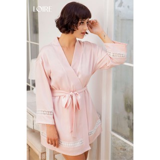 Áo Choàng Lụa Hồng Phối Ren Loirechic ACL02