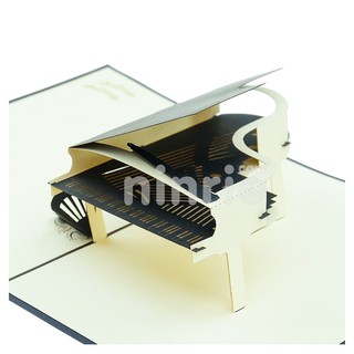 THIỆP 3D THIỆP KIRIGAMI ĐÀN PIANO THIỆP NHẠC