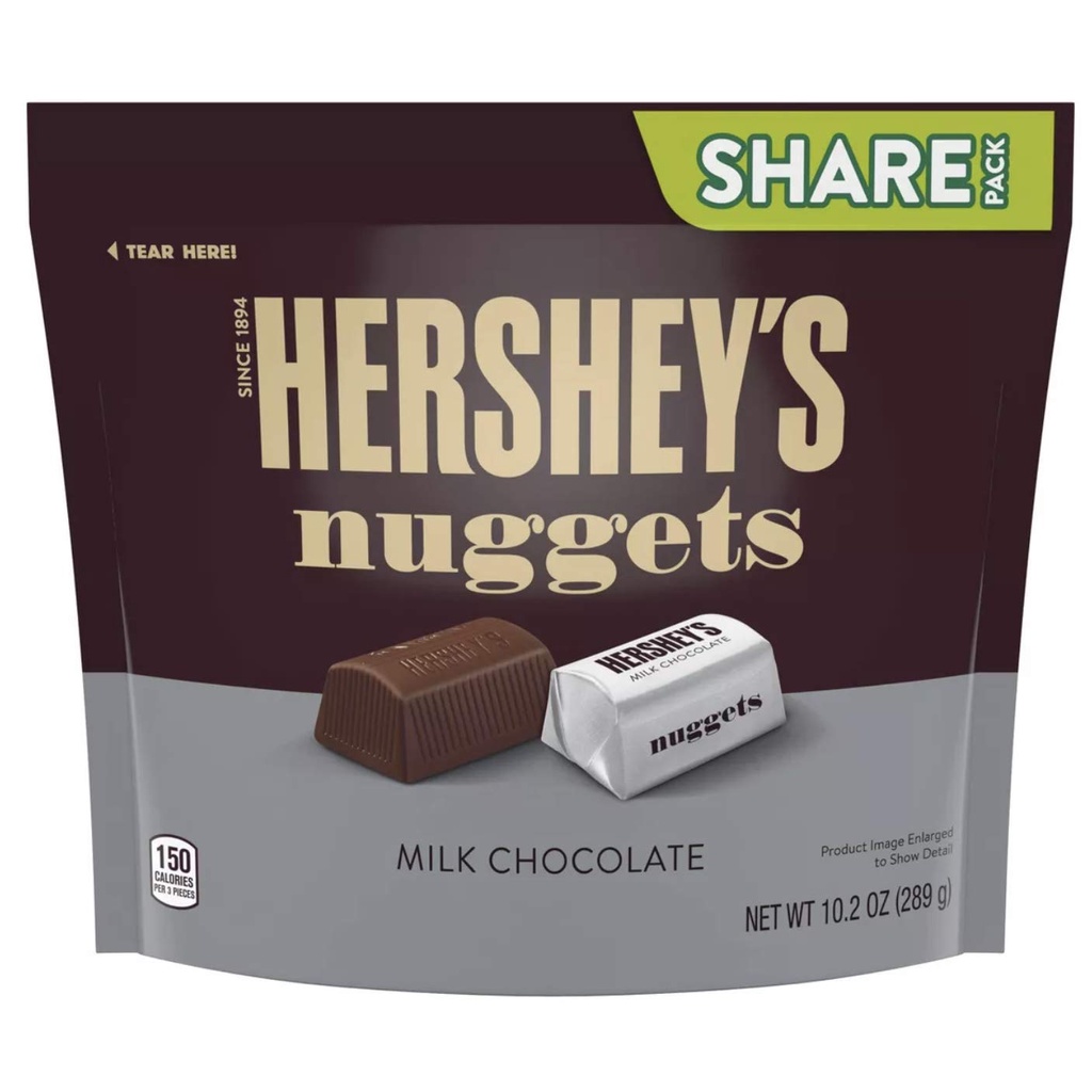 TÚI 289g KẸO SOCOLA SỮA Hershey's Nuggets Share Size Milk Chocolates (10.2 oz)