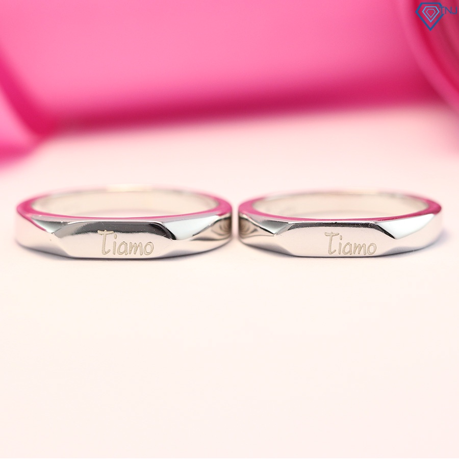 Nhẫn bạc đôi Tiamo trơn khắc tên theo yêu cầu ND0344 Trang Sức TNJ