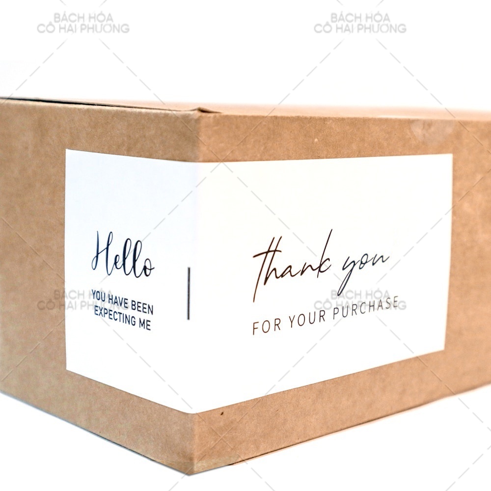 SET 8 TEM DÁN/ STICKER THANK YOU, TEM NIÊM PHONG/TEM DÁN HỘP CARTON ĐÓNG GÓI - Mẫu Hi beauty