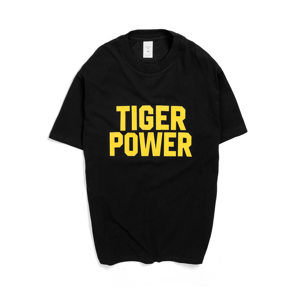 Áo thun tay ngắn màu đen form rộng chất cotton - Tiger Power T-Shirt