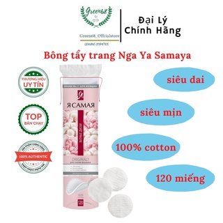 Bông Tẩy Trang Nga YA SAMAYA 120 Miếng, Bông Tẩy Trang 100% Cotton