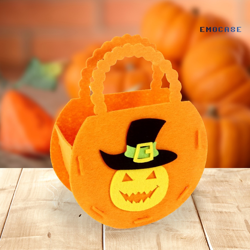 Túi Đựng Kẹo Bằng Vải Không Dệt Họa Tiết Bí Ngô Sáng Tạo