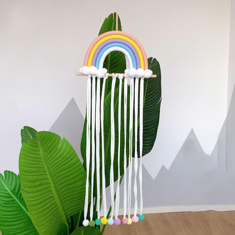 Kẹp Tóc Treo Tường Trang Trí Màu Cầu Vồng Xinh Xắn