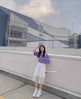 Chân váy voan 2 lớp đen - trắng
