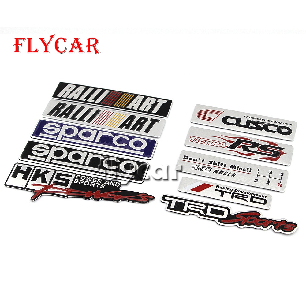Miếng DáN Kim LoạI 3D Trang Trí Xe Hơi Mugen Sparco TRD Cusco HKS RS Ralliart