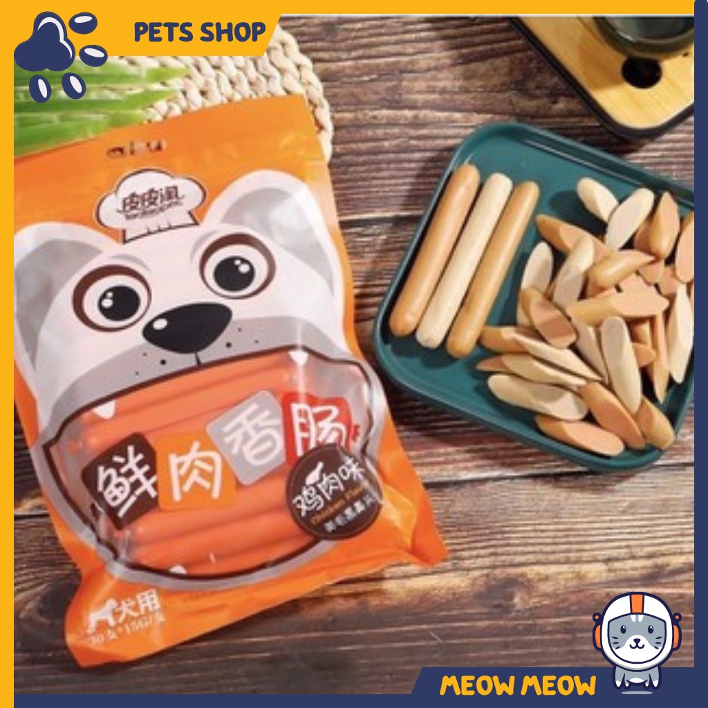 Xúc xích cho chó mèo TaoTaoPet | Túi 30 cây 15g | Xúc xích TaoTaoPet dinh dưỡng ăn liền cho thú cưng.