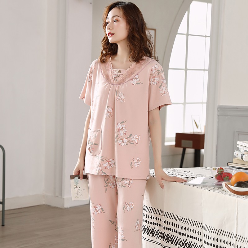 Đồ bộ nữ-Bộ mặc nhà quần lửng chất COTTON 100%, tông màu Pastel ngọt ngào: Full size M-2XL | BigBuy360 - bigbuy360.vn