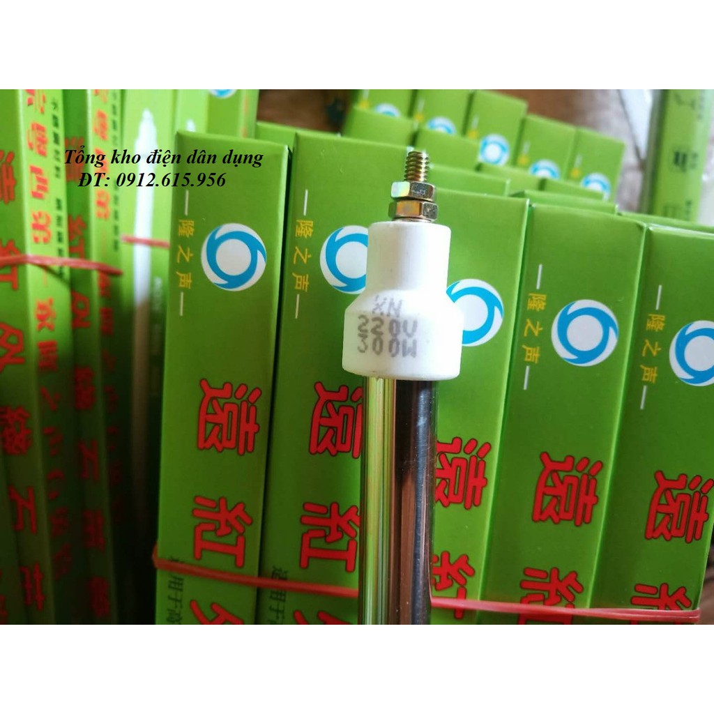 Bóng đèn quạt sưởi, máy sưởi, thanh Nhiệt tủ sấy, loại bóng halogen thẳng không dây vặn ốc 2 đầu 300W