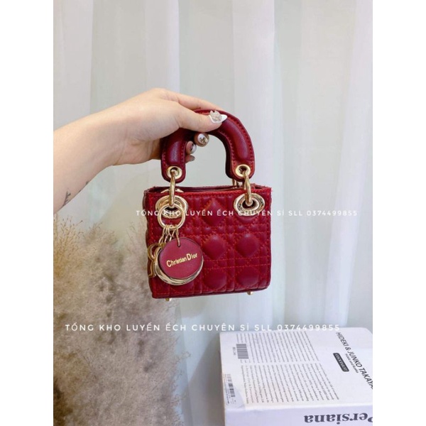 Túi dior mini💘 BÁN RẺ LẤY 5*💘Túi vuông 3 ô da lì size 14 sang chảnh