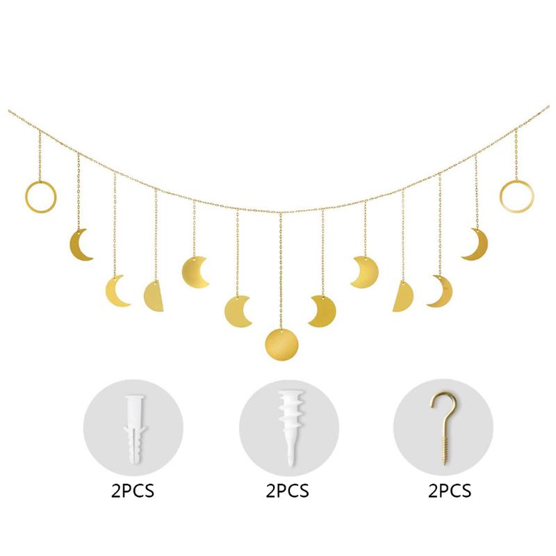 Phụ Kiện Treo Trang Trí Hình Mặt Trăng / Mặt Trời Bằng Kim Loại