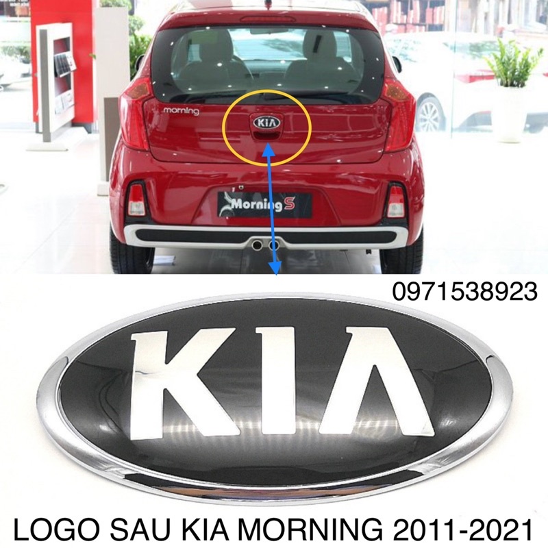 Biểu Tượng Logo Dán Truớc Sau Xe KIA MORNING 2011-2021 hàng cao cấp