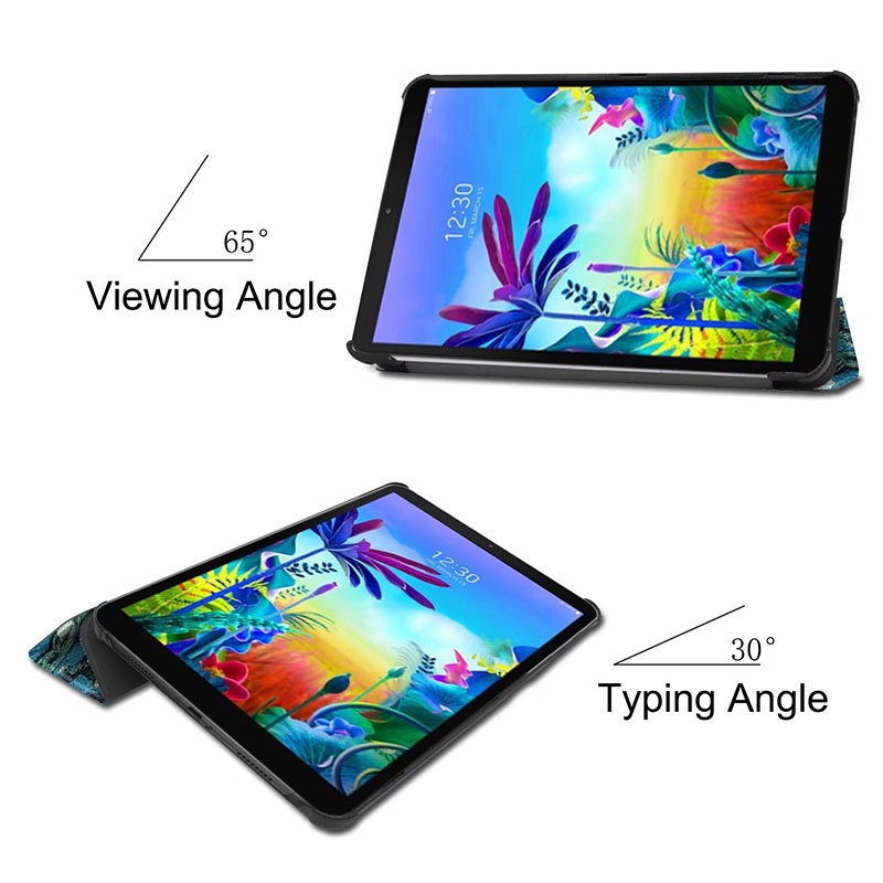 Bao da kiêm giá đỡ và miếng dán kính cường lực cho máy tính bảng LG G Pad 5 T600 10.1 inch - LG Gpad 5