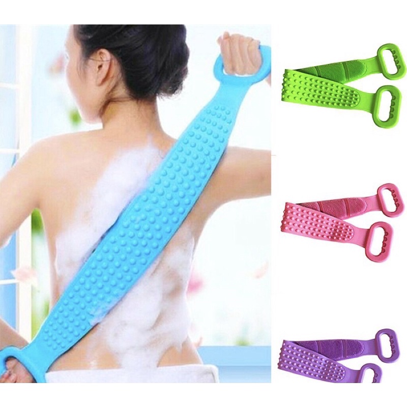 Dây tắm chà lưng Silicon co giãn đa năng nhiều màu - Dây chà lưng massage cơ thể khi tắm bằng silicone gai