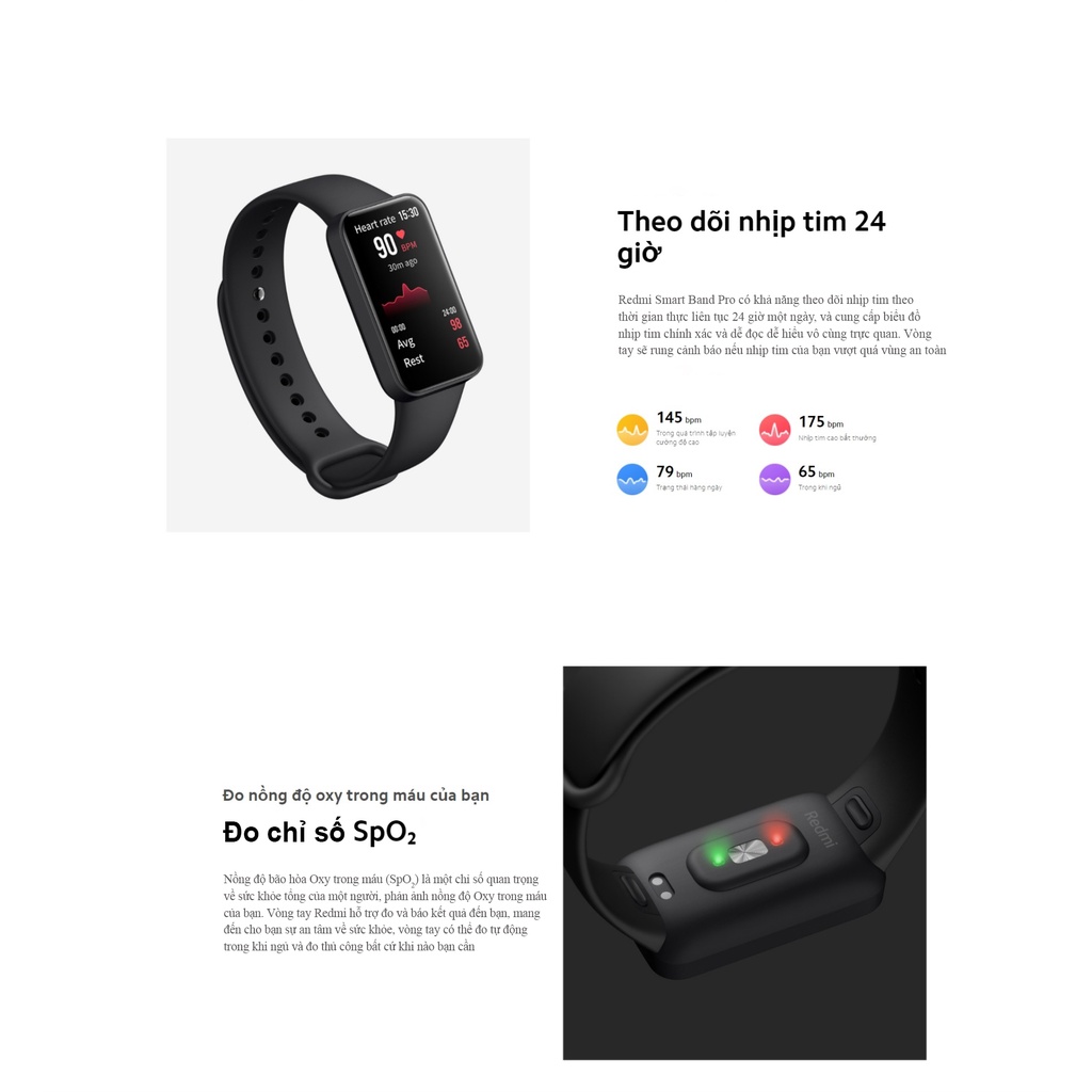 Vòng tay thông minh Xiaomi Redmi Smart Band Pro BHR5501GL M2101B1 Quốc Tế Chính hãng