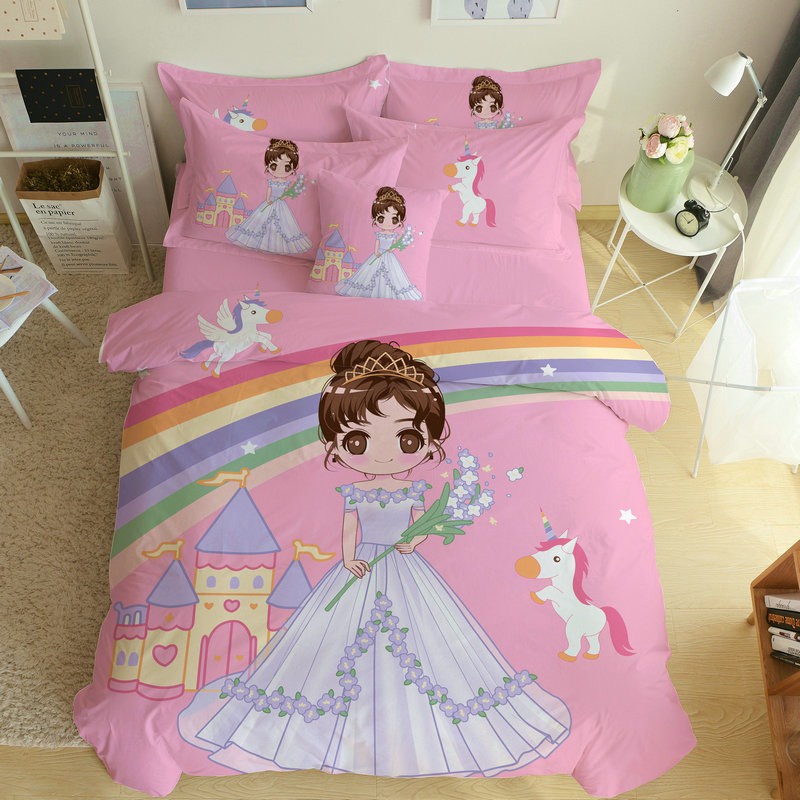 Bộ Chăn Ga Cotton 3D cho bé siêu thoáng mát họa tiết cute đáng yêu