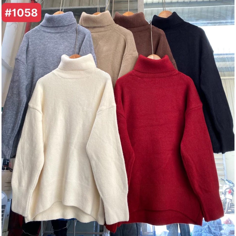 Áo len cổ lọ freesize v1 115cm chất dày dặn
