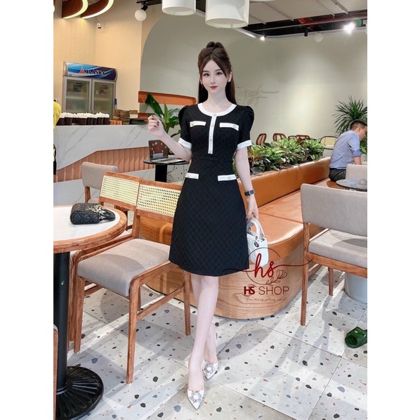 Váy nữ tay cộc hàng thiết kế tiểu thư đẹp