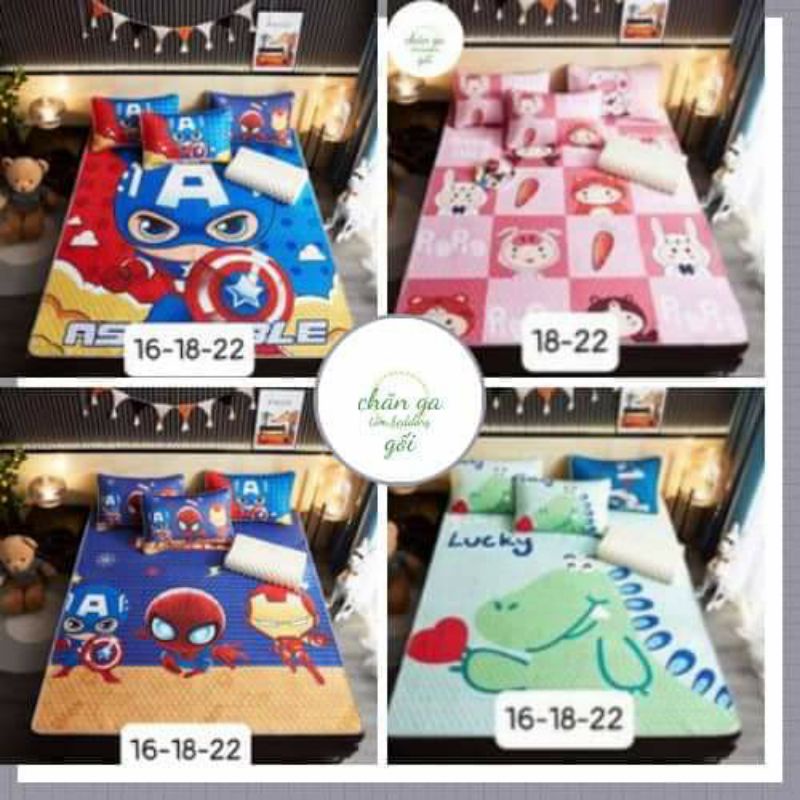 Chiếu điều hòa cao su non 5D Tencel Chiếu cao su mát lạnh tặng kèm 2 vỏ gối cùng màu Hàng Cao cấp LOẠI 1
