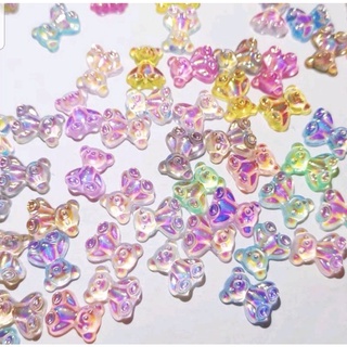 Set 50 viên charm gấu nhựa cao cấp mix 10 màu