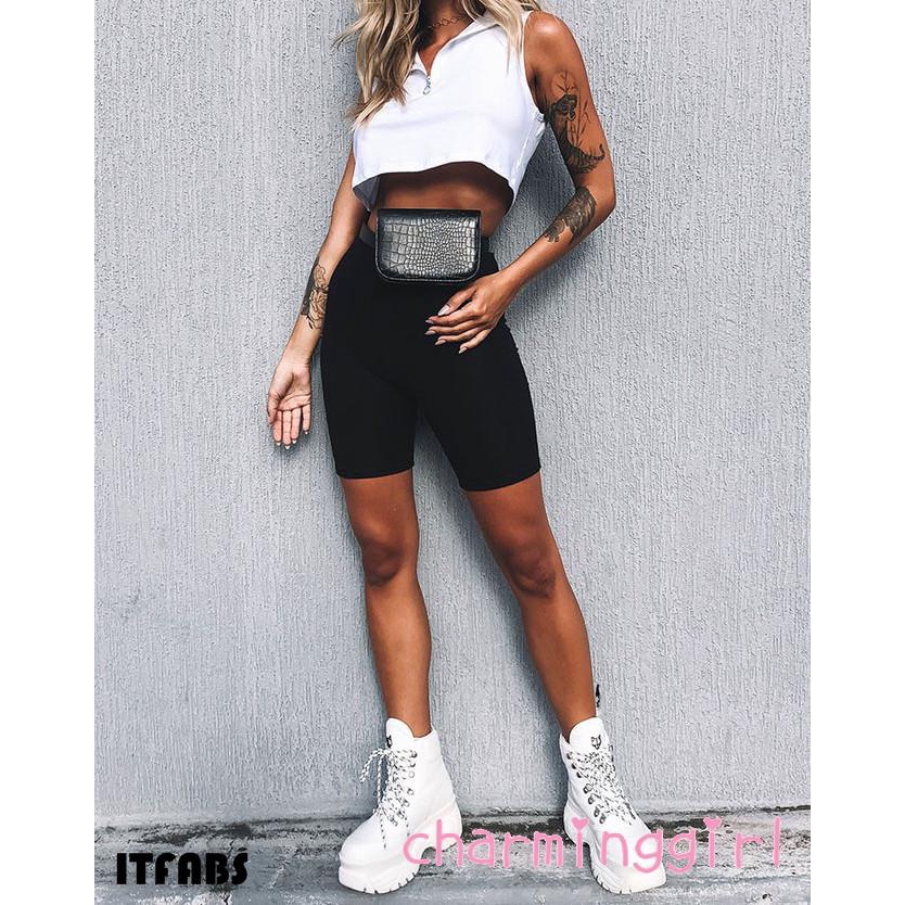 Quần ngắn màu trơn phong cách quyến rũ dành cho nữ