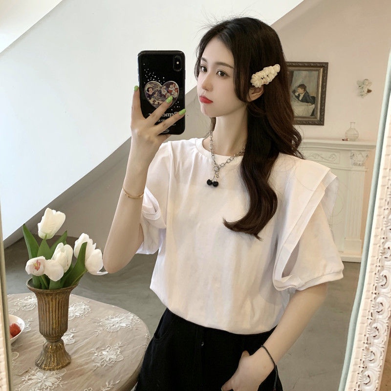 Set Áo Thun Ngắn Tay Form Rộng Và Quần Yếm Lưng Cao Thời Trang Dành Cho Nữ