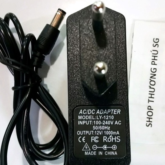 Bộ chuyển nguồn Adapter DC: 12V - 1A (Đầu Lớn - Chuẩn 5.5 X 2.1~2.5mm)