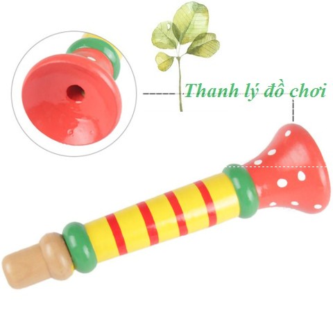 Còi gỗ  phát triển thính giác, luyện hơi cho bé - Đồ chơi an toàn