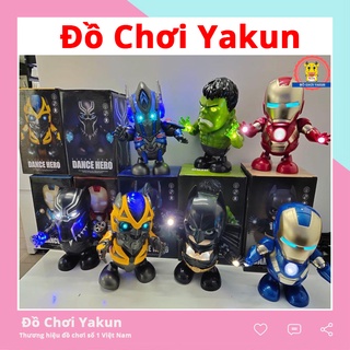 Robot đồ chơi nhảy múa cho bé, siêu anh hùng Ironman người nhiện spiderman phát nhạc cho trẻ em